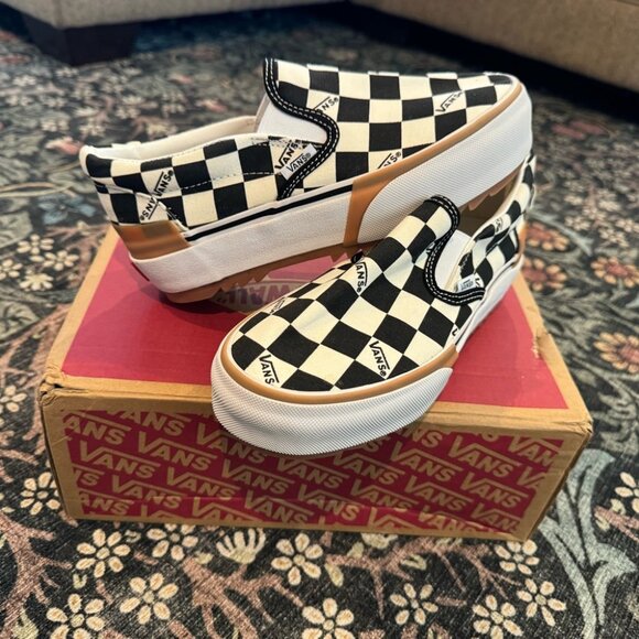 VANS Era Stacked Checkerboard Platform Slip On Shoes - Picture 5 of 6